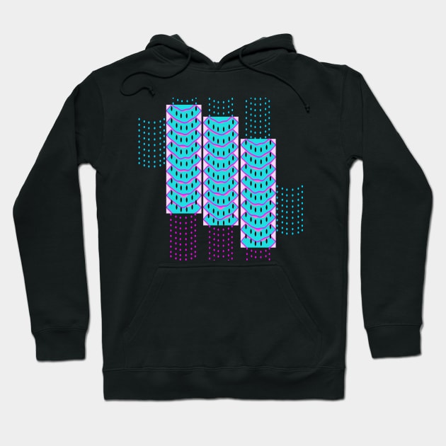 Building Spaceships. An abstract pop art design in modern bright colors for lovers of sci-fi and fun patterns. Hoodie by innerspectrum